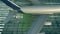 Aerial view of a landing airplane revealing flag of Senegal on the airfield of an airport. Air travel related conceptual