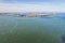 Aerial view of the landscape around the Maasvlakte a massive man-made extension of Europoort port and industrial