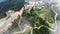 Aerial view of landscape of the castles at the top of Bana Hills, the famous tourist destination of Da Nang, Vietnam.