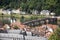 Aerial view landscape and cityscape of Heidelberg old town from Heidelberger Schloss in Germany