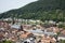 Aerial view landscape and cityscape of Heidelberg old town from Heidelberger Schloss in Germany