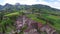 Aerial view on The Landscape of Gruyeres. Switzerland.