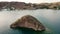 Aerial view Landscape of island in lake Kapchagay in Kazakhstan