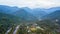 Aerial view landscape of Kiriwong village from drone