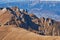 Aerial view landscape over the Crapathians mountains ridge