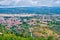 Aerial view of landscape of Portuguese town Braganca