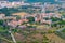 Aerial view of landscape of Portuguese town Braganca