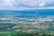 Aerial view of landscape of Portuguese town Chaves