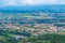 Aerial view of landscape of Portuguese town Chaves