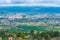 Aerial view of landscape of Portuguese town Chaves