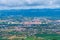 Aerial view of landscape of Portuguese town Chaves