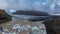 Aerial view landscape of Svinafellsjokull Glacier in Vatnajokull National Park in Iceland 16:9 panorama