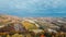 Aerial view of The Langhe, hilly area in Piedmont.