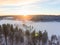 Aerial view of a Lapland winter landscape