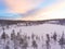 Aerial view of a Lapland winter landscape