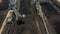 Aerial view large bucket wheel excavators in a lignite mine