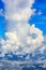 Aerial view of a large cumulous cloud above the Miami International Airport in Florida