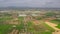 Aerial view of a large green field in Po Valley, Italy