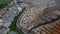 Aerial View. Large landfills like mountains. the tractor take garbage on landfills at Bekasi - Indonesia