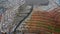 Aerial View. Large landfills like mountains. the tractor take garbage on landfills at Bekasi - Indonesia