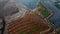 Aerial View. Large landfills like mountains. the tractor take garbage on landfills at Bekasi - Indonesia