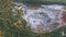 Aerial view of a large marble quarry during sunset