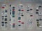 Aerial view of a large number of cars of different brands and colors standing in a parking