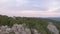 Aerial view large stone rocks wild woods and mountain scenery Tourist attraction