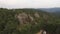 Aerial view large stone rocks wild woods and mountain scenery Tourist attraction