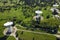 Aerial view of large telecommunications antenna or Radio telescope satellite dish. High quality photo