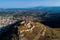 Aerial view of Larisa castle in Argos city at Peloponnese peninsula