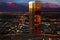 Aerial view of Las Vegas at night