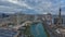 Aerial view of Las Vegas strip in evening