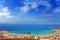 Aerial view Las Vistas beach in Arona Tenerife