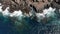 Aerial view of lava cliffs and blue ocean. Lanzarote, Canary Islands.