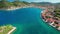 Aerial view of Lazareto island on Ithaca island, Kefalonia, Ionian sea, Greece