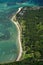 Aerial view of Le Morne beach in Mauritius a wind surf and kiting location