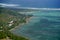 Aerial view of Le Morne Brabant village in Mauritius