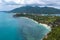 Aerial view of Leela Beach in koh Phangan, Thailand