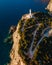 aerial view of lefkada lighthouse