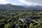 Aerial view of the Leh town from the aeroplane