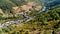 Aerial view of Les Vignes village in the Gorges du Tarn