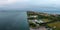 Aerial view of the Lido de Venezia island in Venice, Italy.