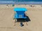 Aerial view Lifeguard tower on the Huntington Beach