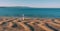 Aerial view of Lighthouse el Far del Fangar on Delta de l\'ebre natural park, tarragona, Catalonia, Spain