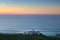 Aerial view of lighthouse and ocean