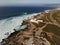 Aerial view from a lighthouse in the Portuguese coastline. Cape raso Lighthouse Cascais, Portugal