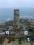 Aerial view of lighthouse with radar antenna - Phare de Gatteville, Barfleur, Basse Normandy, France.