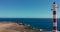 Aerial view. Lighthouse on the shore of the Atlantic Ocean. Aerial view. Canary Islands.