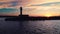 Aerial view of lighthouse at sunset in Varna, Bulgaria